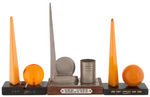 NYWF 1939 TRYLON AND PERISPHERE FIVE PIECE FIGURAL LOT.