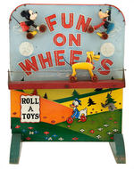 "FUN ON WHEELS - ROLL A TOYS" MECHANICAL DISNEY STORE DISPLAY.