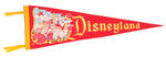 "DISNEYLAND" GROUP OF THREE PENNANTS.