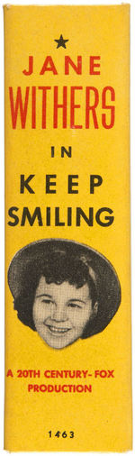 "JANE WITHERS - IN KEEP SMILIN" FILE COPY BTLB.