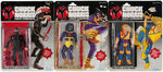 "CHUCK NORRIS KARATE KOMMANDOS" SET OF EIGHT CARDED FIGURES BY KENNER.