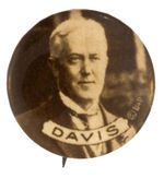 "DAVIS" 1920 SEPIA PORTRAIT BUTTON.