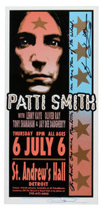 PATTI SMITH SIGNED CONCERT POSTER.