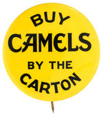 STORE CLERKS BUTTON INSTRUCTING "BUY CAMELS BY THE CARTON."