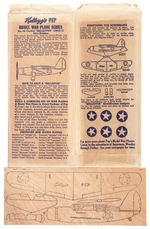 “KELLOGGS PEP MODEL WAR PLANE SERIES” GROUP OF 11 DIFFERENT PLANES WITH ENVELOPES PLUS ONE DUPLICATE