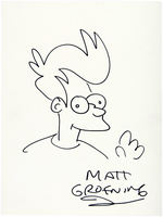 MATT GROENING SIGNED "FUTURAMA" PHILIP J. FRY SKETCH.