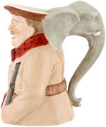 THEODORE ROOSEVELT LENOX TOBY PITCHER WITH ELEPHANT HEAD HANDLE.