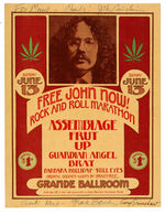 "FREE JOHN NOW! ROCK AND ROLL MARATHON" JOHN SINCLAIR SIGNED BENEFIT EVENT POSTER.