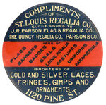 EARLY RARE MIRROR FOR BUTTON MAKER "ST. LOUIS REGALIA CO."