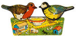 LARGE AND ELABORATE LITHO TIN CLICKERS FEATURING BIRDS.