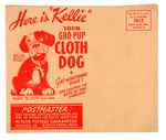 "KELLOGG'S KELLIE THE GRO-PUP CLOTH DOG" STORE POSTER & CLOTH SHEET.