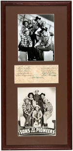 SONS OF THE PIONEERS FRAMED SIGNATURE DISPLAY.