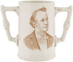 McKINLEY/BRYAN 1896 TWO HANDLED BEER MUG.