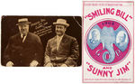 PEACEFUL/SMILING BILL AND SUNNY JIM RARE POSTCARD PAIR.