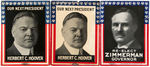 "OUR NEXT PRESIDENT HERBERT C. HOOVER" (2) AND GOVERNOR ZIMMERMAN 1928 CELLO PLAQUES.