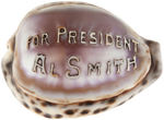 "FOR PRESIDENT AL SMITH" SEASHELL AND WHISKEY JUG.