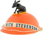 "WIN WITH STEVENSON" HAT PLUS "ALL THE WAY WITH ADLAI" ASHTRAY.