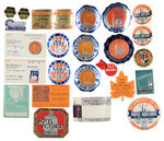 PAPER AND FOIL STICKERS 25 PIECES WITH 1939-40 NYWF TEXT.