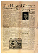 SENATOR ELECT JFK ON 11/17/52 ISSUE OF THE HARVARD CRIMSON