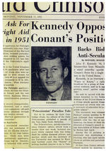 SENATOR ELECT JFK ON 11/17/52 ISSUE OF THE HARVARD CRIMSON