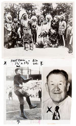 FOOTBALL LEGEND JIM THORPE VINTAGE NEWS SERVICE PHOTO PAIR.