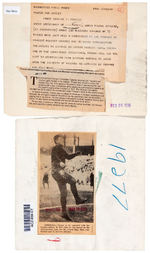 FOOTBALL LEGEND JIM THORPE VINTAGE NEWS SERVICE PHOTO PAIR.