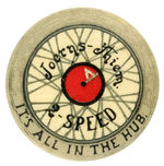 RARE MOTOR CYCLE BUTTON FOR "JOERNS-THIEM 2-SPEED."
