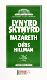 LYNYRD SKYNYRD CONCERT POSTER & TICKET DISPLAY.