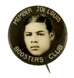 JOE LOUIS RARE EARLY CAREER CLUB BUTTON SECOND SEEN.