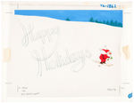 CHRISTMAS THEME ORIGINAL GREETING CARD PAINTINGS GROUP OF FIVE.