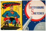 "SUPERMAN" AUTOGRAPHED COMIC BOOK #21/1939 FRED RAY "GETTYSBURG SKETCHES" BOOK.