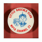 “THE LITTLE RASCALS” LOBBY CARD/BUTTON FRAMED DISPLAY.