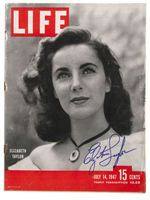 ELIZABETH TAYLOR SIGNED "LIFE" MAGAZINE.