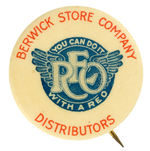 "YOU CAN DO IT WITH A REO" CAR BUTTON FROM HAKE COLLECTION AND CPB.