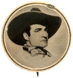 TOM MIX RARE CELLULOID VERSION OF GIVE-AWAY BUTTON TYPICALLY SEEN AS LITHO.