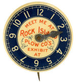 "ROCK ISLAND PLOW" WITH MOVABLE TIN TIME INDICATOR HAND.