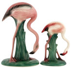 FLAMINGO CERAMIC FIGURINE PAIR BY WILL GEORGE.