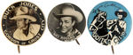 BUCK JONES, GENE AUTRY, ROY ROGERS 1930s-1940s SCARCE AUSTRALIAN BUTTONS.