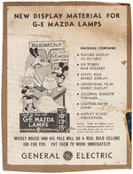 DISNEY "G-E MAZDA LAMPS" LIGHTBULBS STORE DISPLAY.