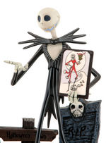 "WDCC THE NIGHTMARE BEFORE CHRISTMAS" FIRST ISSUE FIGURINES WITH RARE RETAILER'S DISPLAY BASE.