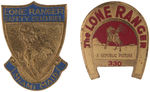 THE LONE RANGER SCARCE PAIR OF BADGES PLUS MEMBERSHIP CARD.