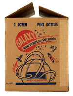 GALAXY SPACEMEN SYRUP BOTTLES AND CASE.