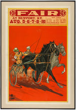 DONALDSON LITHO "FAIR" HORSE RACING FRAMED POSTER.