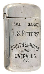 "H.S. PETERS' BROTHERHOOD OVERALLS" MATCH SAFE.