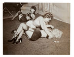 BETTIE PAGE IN BONDAGE INCLUDING SHACKLES 1950s PHOTO QUARTET.