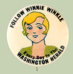 "FOLLOW WINNIE WINKLE EVERY DAY IN THE WASHINGTON HERALD" RARE NEWSPAPER PROMO.