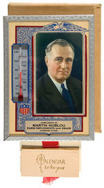 FDR COMBINATION 1934 CALENDAR AND THERMOMETER FRAMED WITH ORIGINAL BOX.