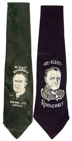 PAIR OF 1936 “RE-ELECT ROOSEVELT” NECKTIES.