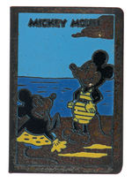 "MICKEY MOUSE" ENAMELED BRASS MATCHBOX HOLDER.