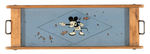 MICKEY MOUSE REVERSE-PAINTED GLASS SERVING TRAY.